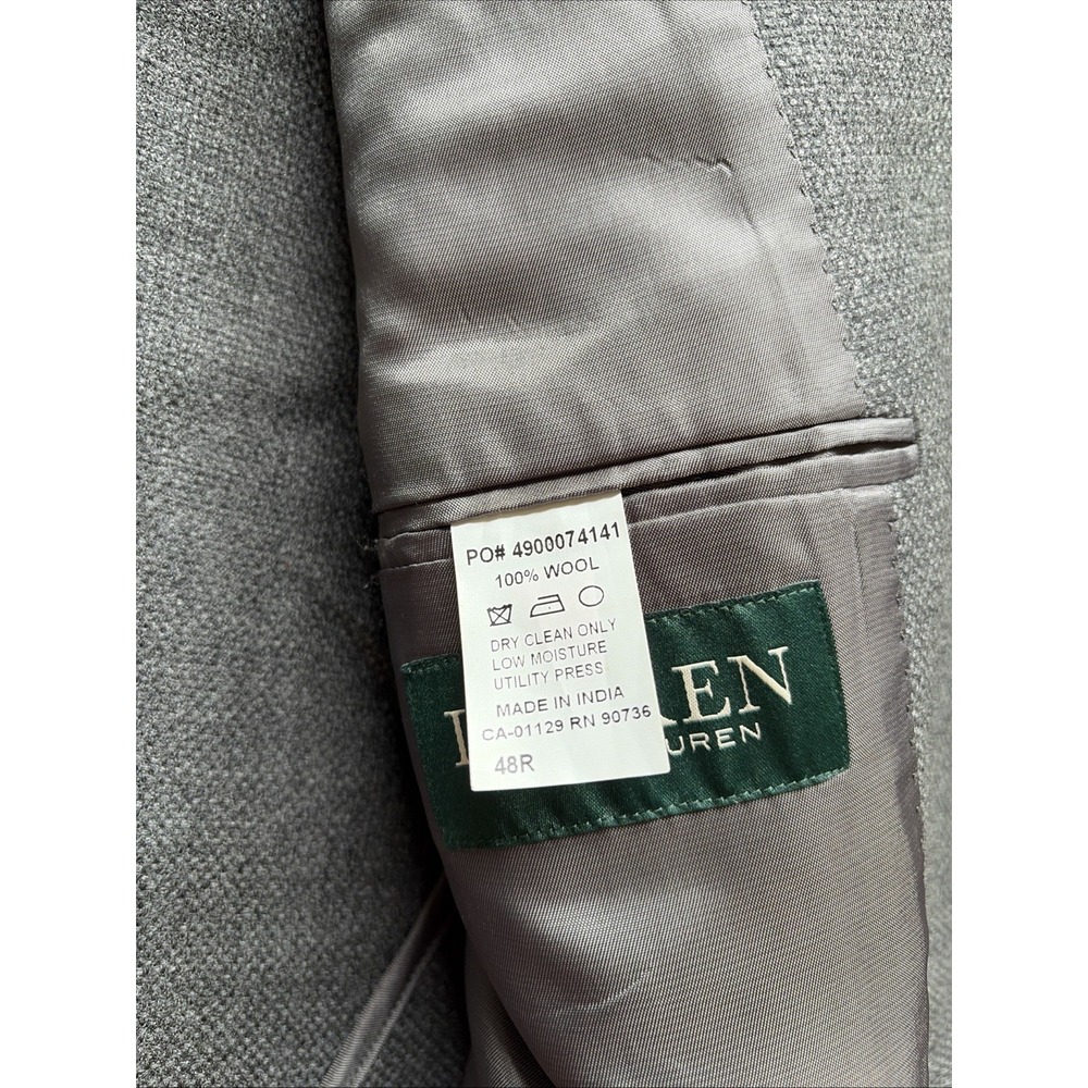 Lauren Ralph Lauren Sport Coat Blazer Tweed?  2 Button 100% Wool Men's 48R - Picture 4 of 10